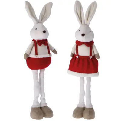 Novoletna figura Zajec 28x20xh115cm / več vzorcev / tekstil
