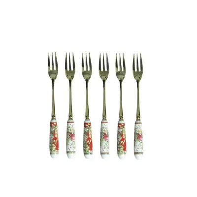 Set desertne vilice Carol / 6 kos / inox, keramika