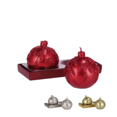 Set novoletna sveča v obliki balončka 7,5cm / 2 kos / več barv / vosek