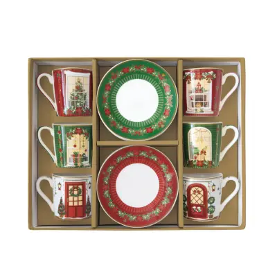 Set skodelica za črno kavo Festive Avenue 100ml / 6 kos / porcelan