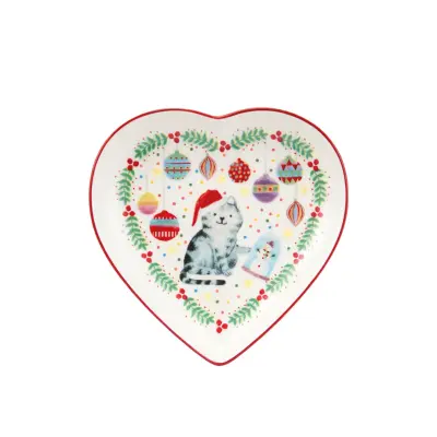 Servirni krožnik Jolly Joy Joy Cat 13cm / srce / porcelan