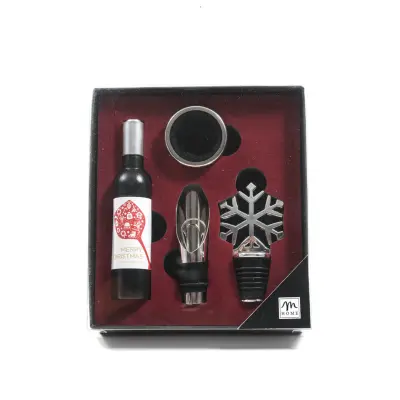 4-delni novoletni set za vino15,5x14xh3cm / inox, abs