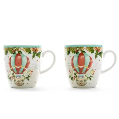 Novoletni set lonček 80ml / balon / 2 kos / porcelan