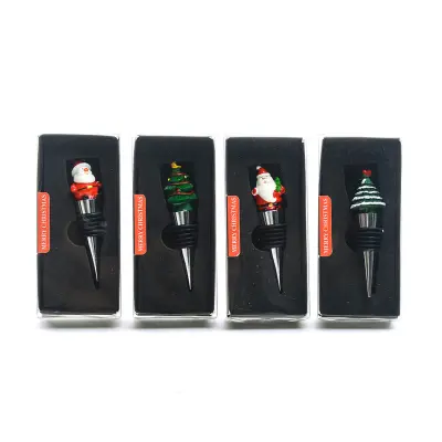 Novoletnoi zamašek za steklenico 2xh9cm / več motivov / inox, plastika
