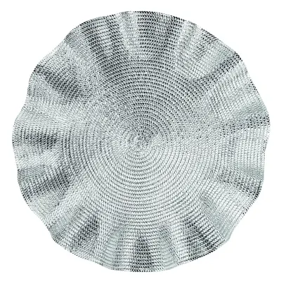 Namizni prtiček, pogrinjek Tablemat Maddie 38cm / okrogel / srebrn / pvc