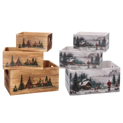 Novoletni zabojček 20x13xh9cm / več barv / les