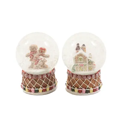 Snežna krogla Gingerbread 8,5xh11cm / več vzorcev / pvc, steklo