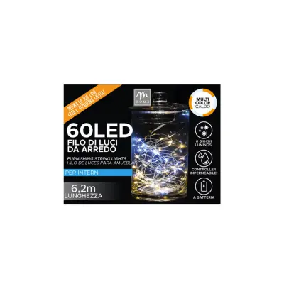 Led lučke 60 na baterije 6,2m / dvobarvene / notranje / 8 programov