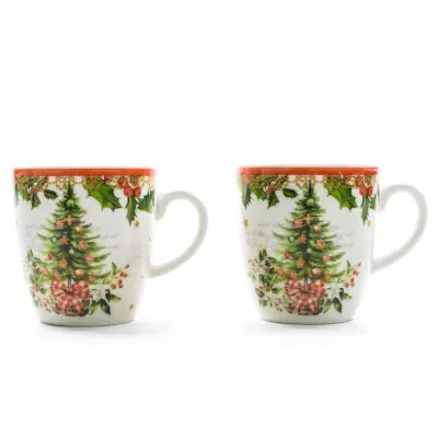 Novoletni set lonček 80ml / smreka / 2 kos / porcelan
