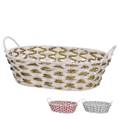Novoletna košara 35,5x27xh10,5cm / ovalna / več barv / kovina, papir