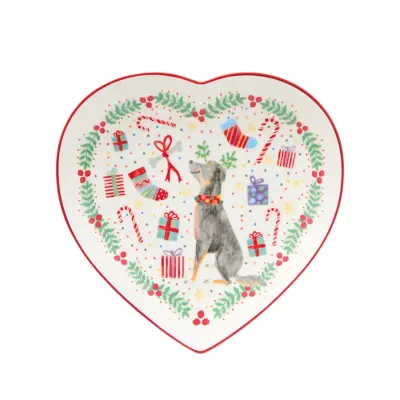 Servirni krožnik Jolly Joy Joy Dog 22cm / srce / porcelan