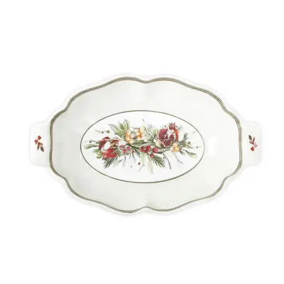 Skleda z ročajem Carol 24,5x15,5h5cm / ovalna / porcelan