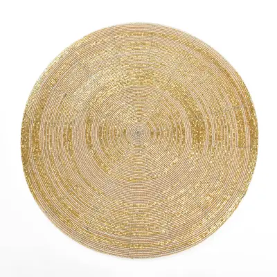 Namizni prtiček, pogrinjek 35cm / okrogel / zlat / pvc