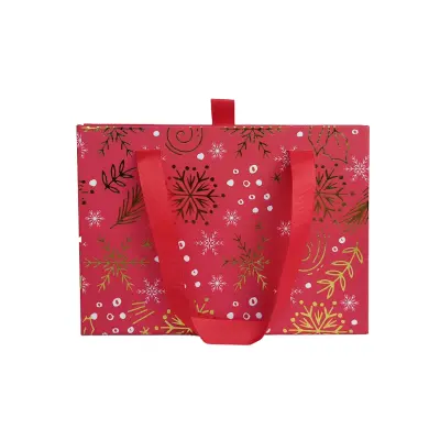 Darilna škatla z ročaji Red 17x23xh6cm / oblika torbe / karton