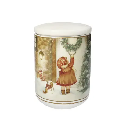 Doza za shranjevanje Cuccioli 10xh14,5cm / deklica / porcelan