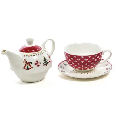 Novoletni čajnik Tea for One 290+210ml / porcelan