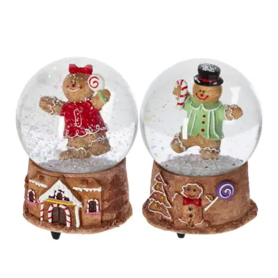 Snežna krogla Medenjak Pojoča 10,5xh15cm / več vzorcev / pvc, steklo