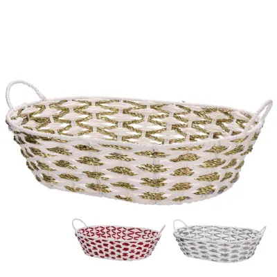Novoletna košara 45x34xh11cm / ovalna / več barv / kovina, papir