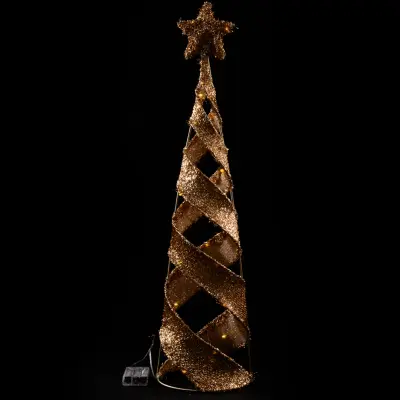 Novoletno drevesce s 40 led lučkami 20xh80cm / kovina, tekstil