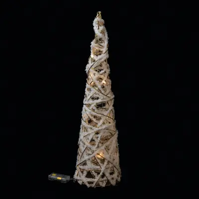 Novoletno drevesce Stožec 12xh40cm / 10 led lučk / kovina
