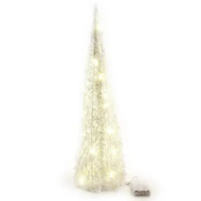 Novoletna smrečica s 30 LED lučkami 16xh60cm / topla bela svetloba /  na baterije / železo, tekstil