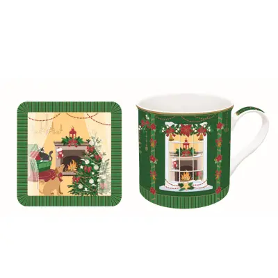 Lonček s podstavkom Festive Avenue 300ml / porcelan, pluta