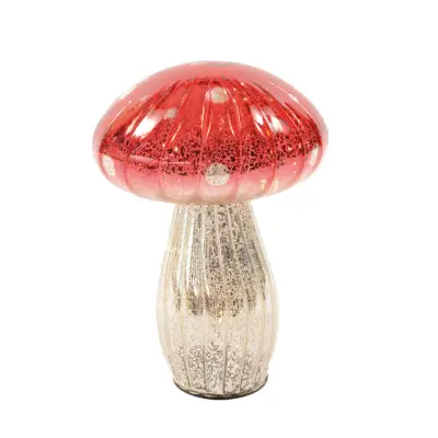 Novoletna okrasna figura Goba 14xh21cm / mušnica / steklo