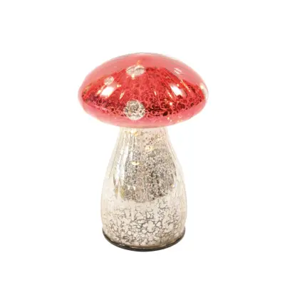 Novoletna okrasna figura Goba 9xh14,5cm / mušnica / steklo