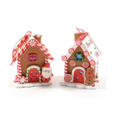 Novoletni obesek Hiška 9x7,5xh12cm / več vzorcev / pvc