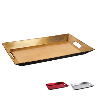 Novoletni pladenj z ročajem 40x27xh2cm / pravokoten / več barv / plastika