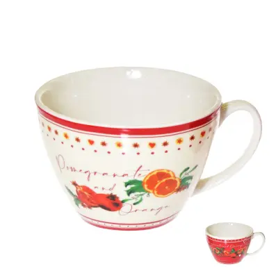 Jumbo skodelica Pomegranate 550ml / 14,3x11,2xh8,5cm / več vzorcev / porcelan
