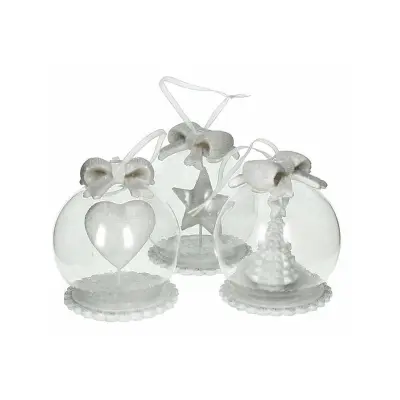 Novoletni okrasek, balonček Christmas Xtra Light 10cm / bel / keramika, steklo