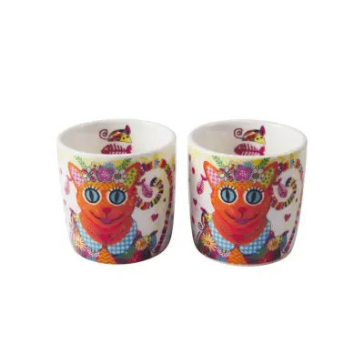 Set skodelica za črno kavo Kaleidoscope 100ml / Ginger / 2 kos / porcelan