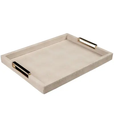 Pladenj Ecopel 44x32cm / pravokoten / bež / imitacija usnja