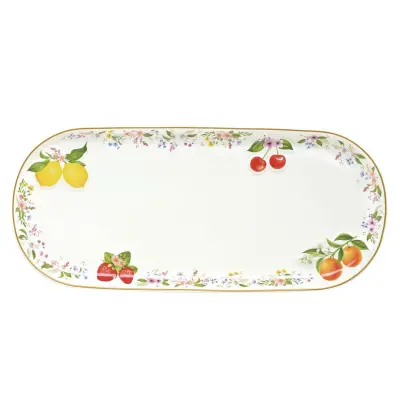 Servirni krožnik Fancy Fruit 34x15cm / porcelan