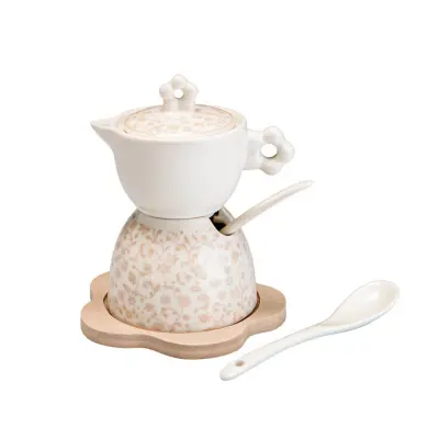 Set sladkornica in vrček za mleko Campo ai Fiori / porcelan, les