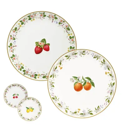 Set desertni krožnik Fancy Fruit 16cm / 2 kos / več vzorcev / porcelan