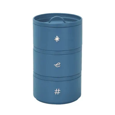 Set zložljive doze Vintage h23cm / 3 kos / modra / kovina