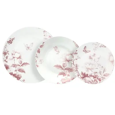18-delni set krožnikov Vie en Rose / porcelan