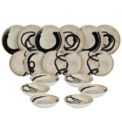 18-delni set krožnikov Maori / porcelan