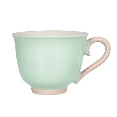 Jumbo skodelica Colorblock 500ml / zeleno-roza / porcelan