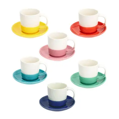 Set skodelica za črno kavo Rainbow 110ml / 6 kos / porcelan