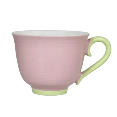 Jumbo skodelica Colorblock 500ml / roza-zelena / porcelan