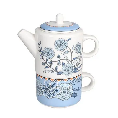ČAjnik-skodelica Tea for One Heritage 400ml / modra / porcelan