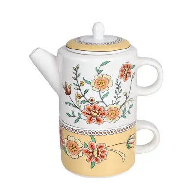 ČAjnik-skodelica Tea for One Heritage 400ml / oranžna / porcelan