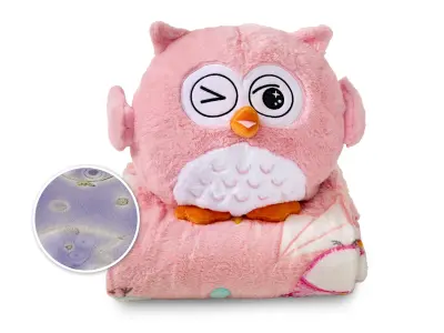 Čustvena sovica 3u1 Dormeo Warm Hug nagajiva  roza