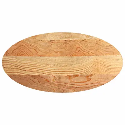 vidaXL Mizna plošča svetlo rjava 120x60x4 cm trdna hrastovina ovalna