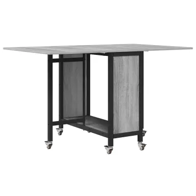 vidaXL Zložljiva jedilna miza z kolesi 130 x 80 x 76,5 cm jeklena PB