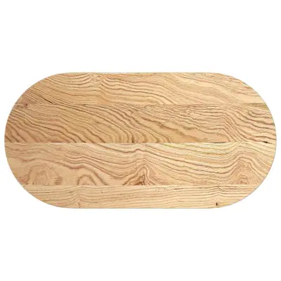 vidaXL Mizna plošča 100x50x2 cm trdna hrastovina ovalna