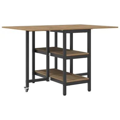 vidaXL Jedilna miza 122 x 80 x 76,5 cm Inženirski les Artisan hrast